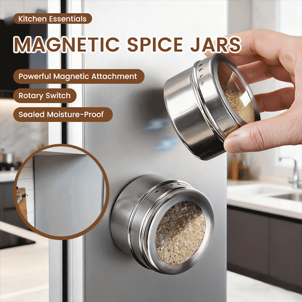 Stainless Steel Magnetic Spice Jars