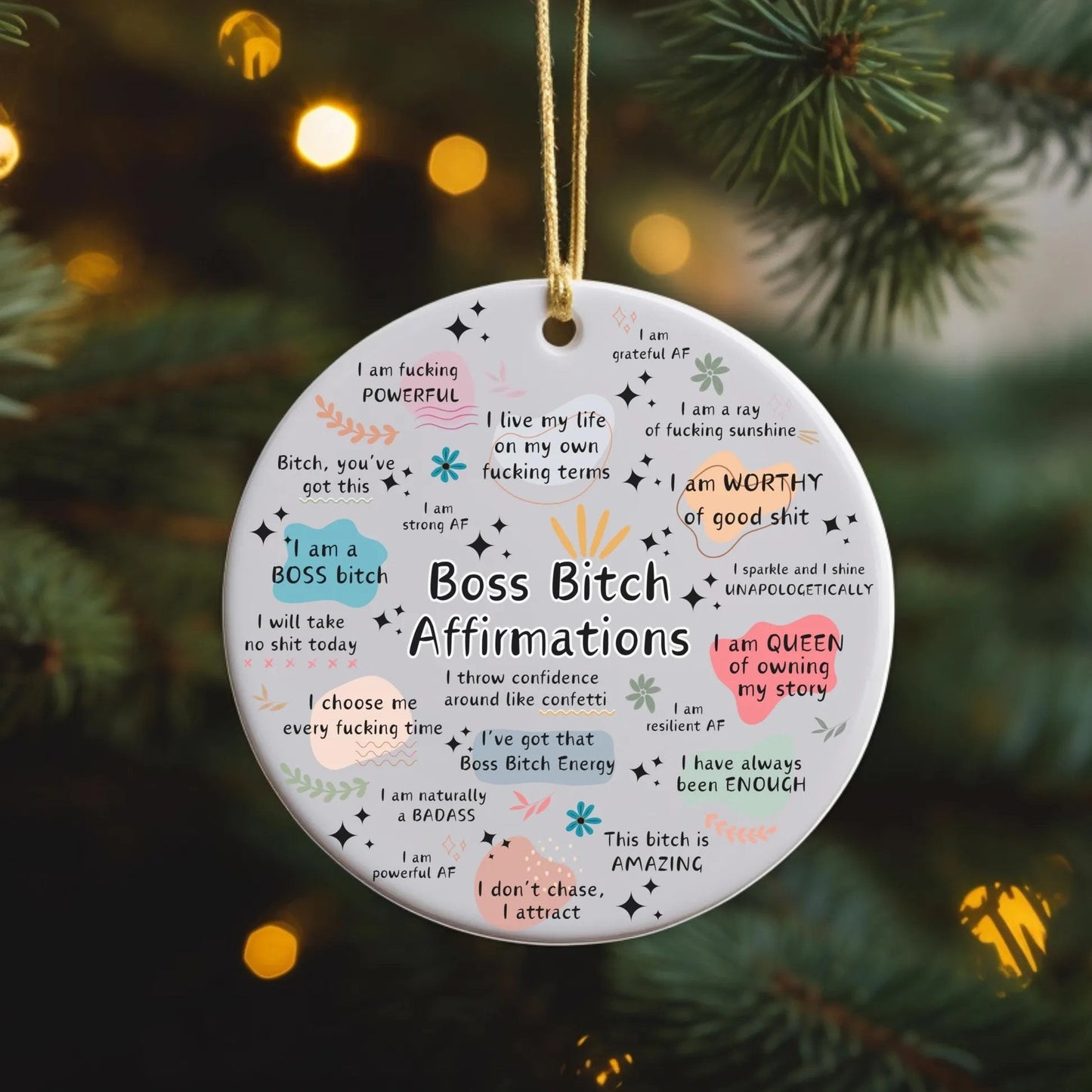 🎁Boss Bitch Affirmations Holiday Decor
