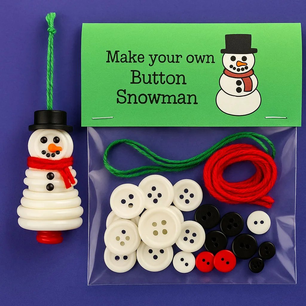 ☃️ DIY Button Snowman Ornament Kit☃️