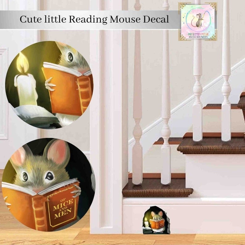 🎁Buy 8 Get 8 Free🐭 Cute Cartoon Mouse Hole Wall Stickers
