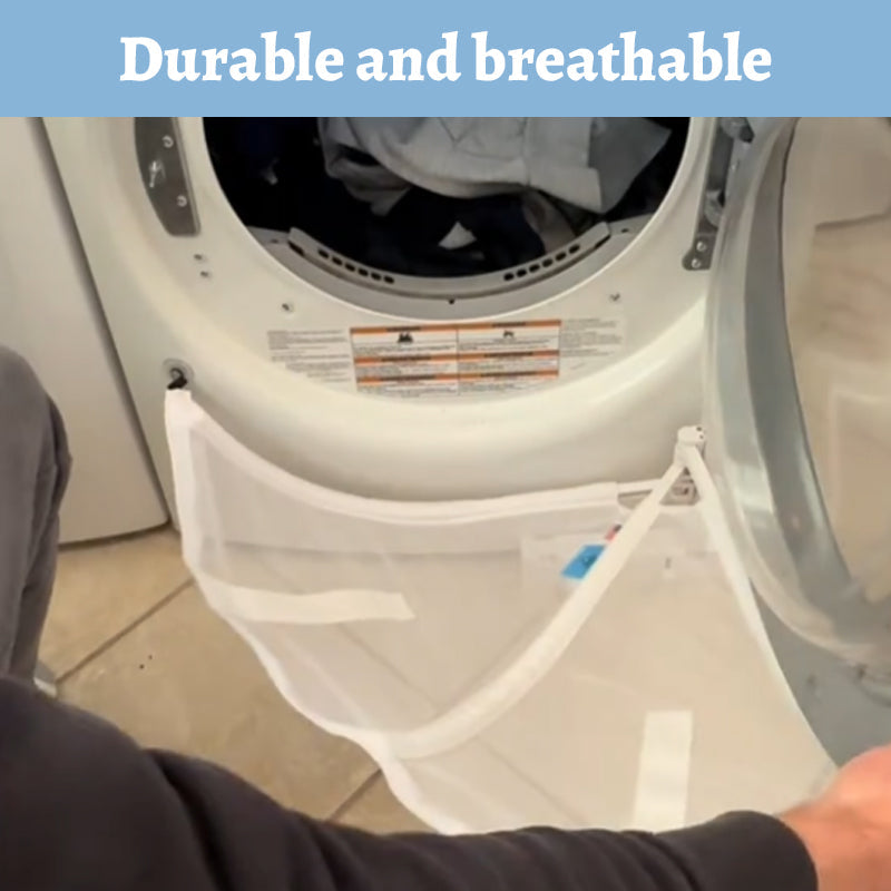 Adjustable storage net for washing machine
