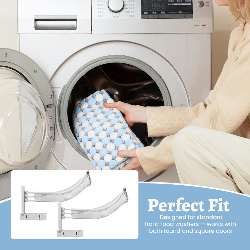 Adjustable storage net for washing machine
