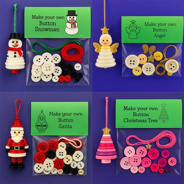 ☃️ DIY Button Snowman Ornament Kit☃️