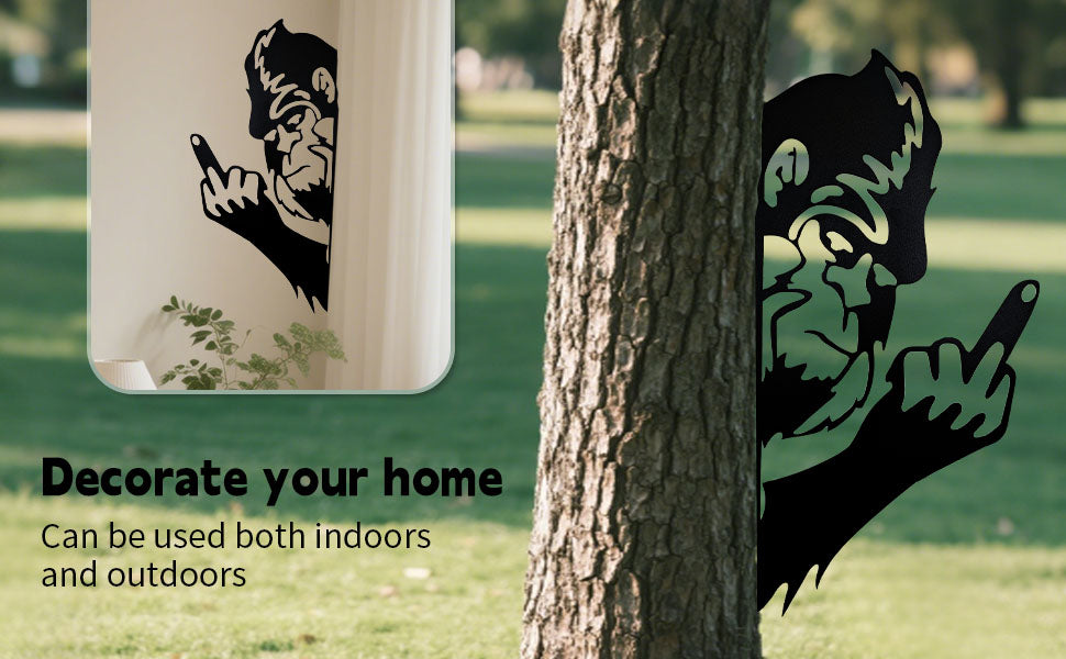 Bigfoot Flipping the Bird Metal Art – Sasquatch Decor