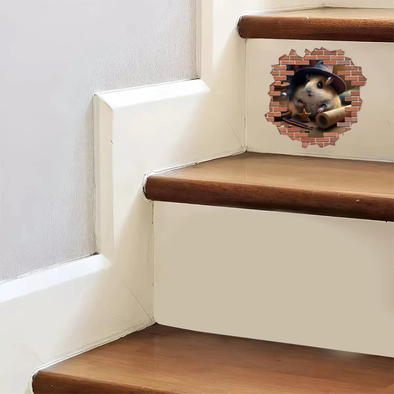 🎁Buy 8 Get 8 Free🐭 Cute Cartoon Mouse Hole Wall Stickers