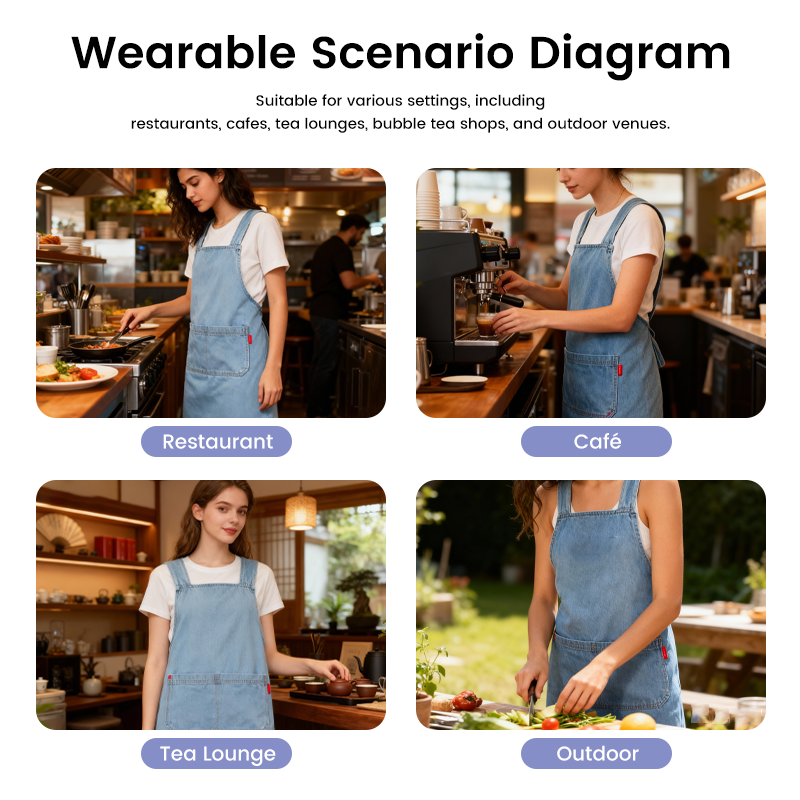 Adult Apron - Lightweight Cotton Apron with Front Pocket, Ideal for Everyday Use
