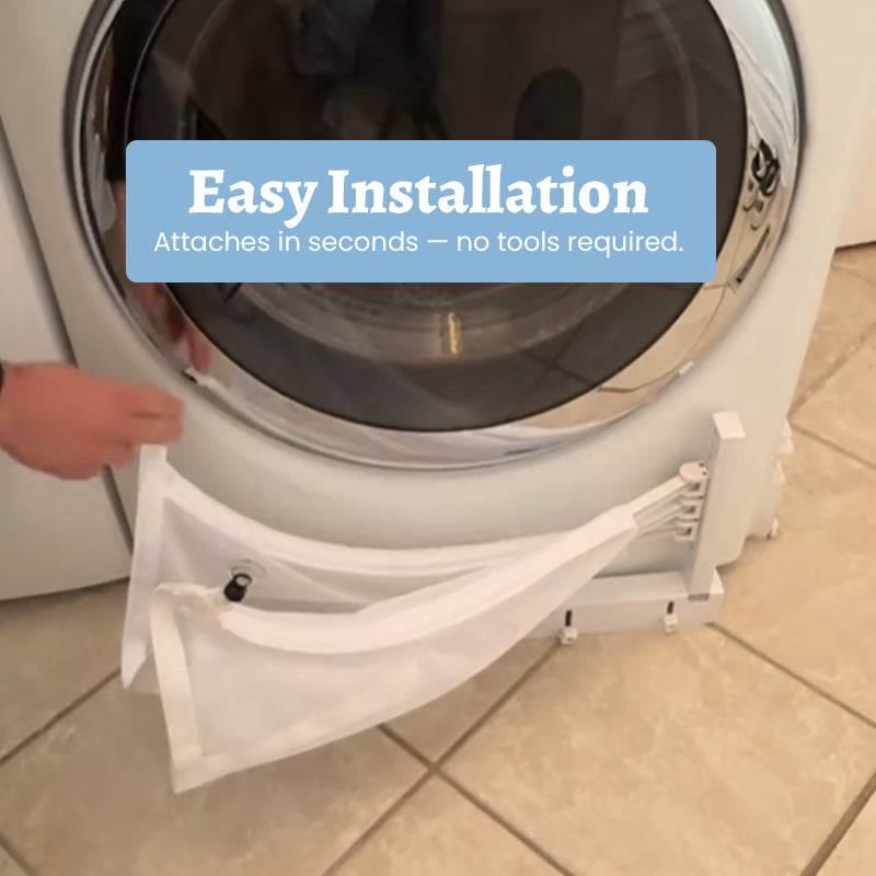 Adjustable storage net for washing machine