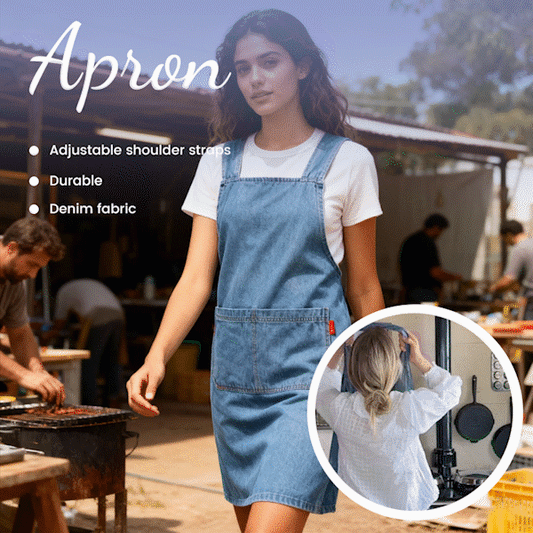Adult Apron - Lightweight Cotton Apron with Front Pocket, Ideal for Everyday Use