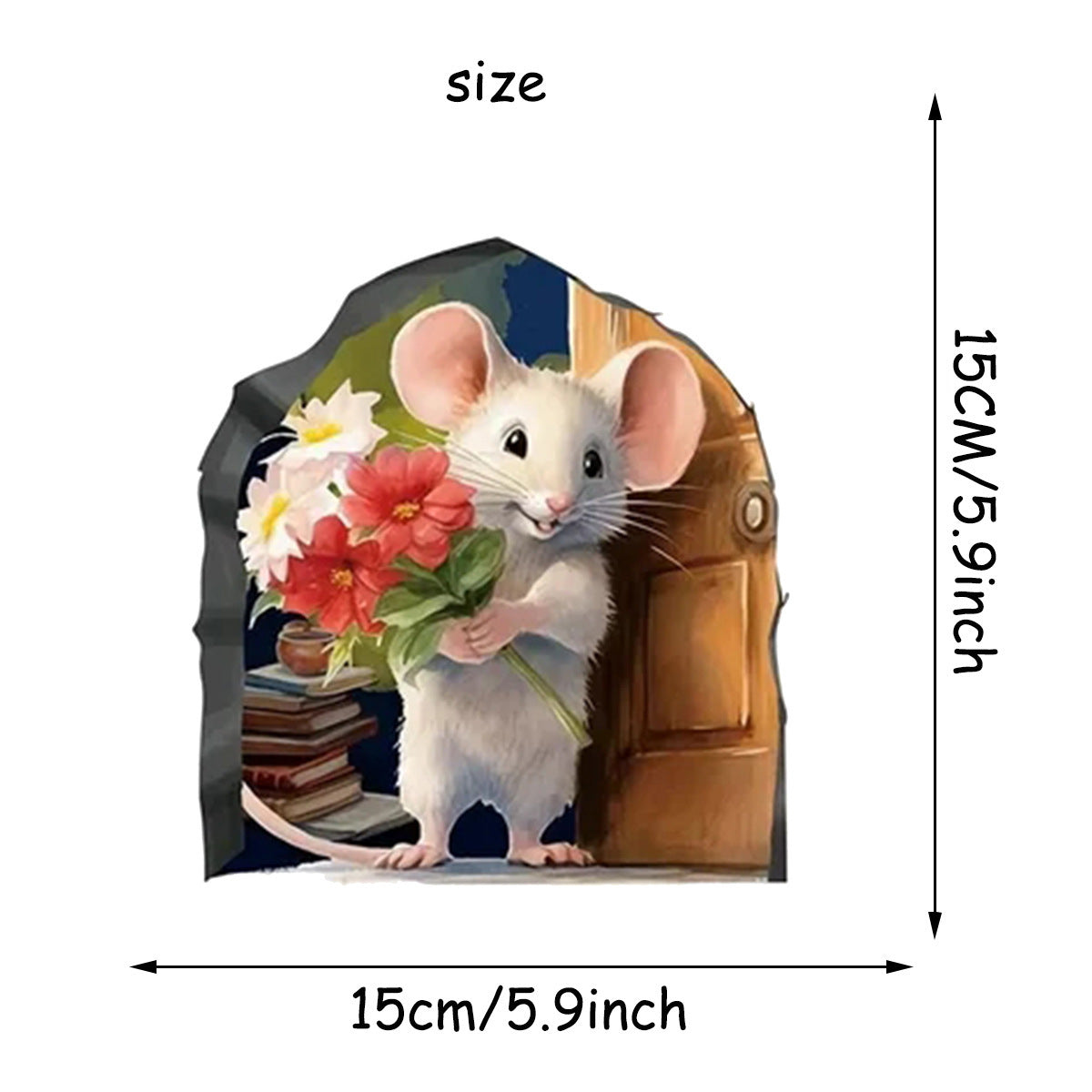🎁Buy 8 Get 8 Free🐭 Cute Cartoon Mouse Hole Wall Stickers