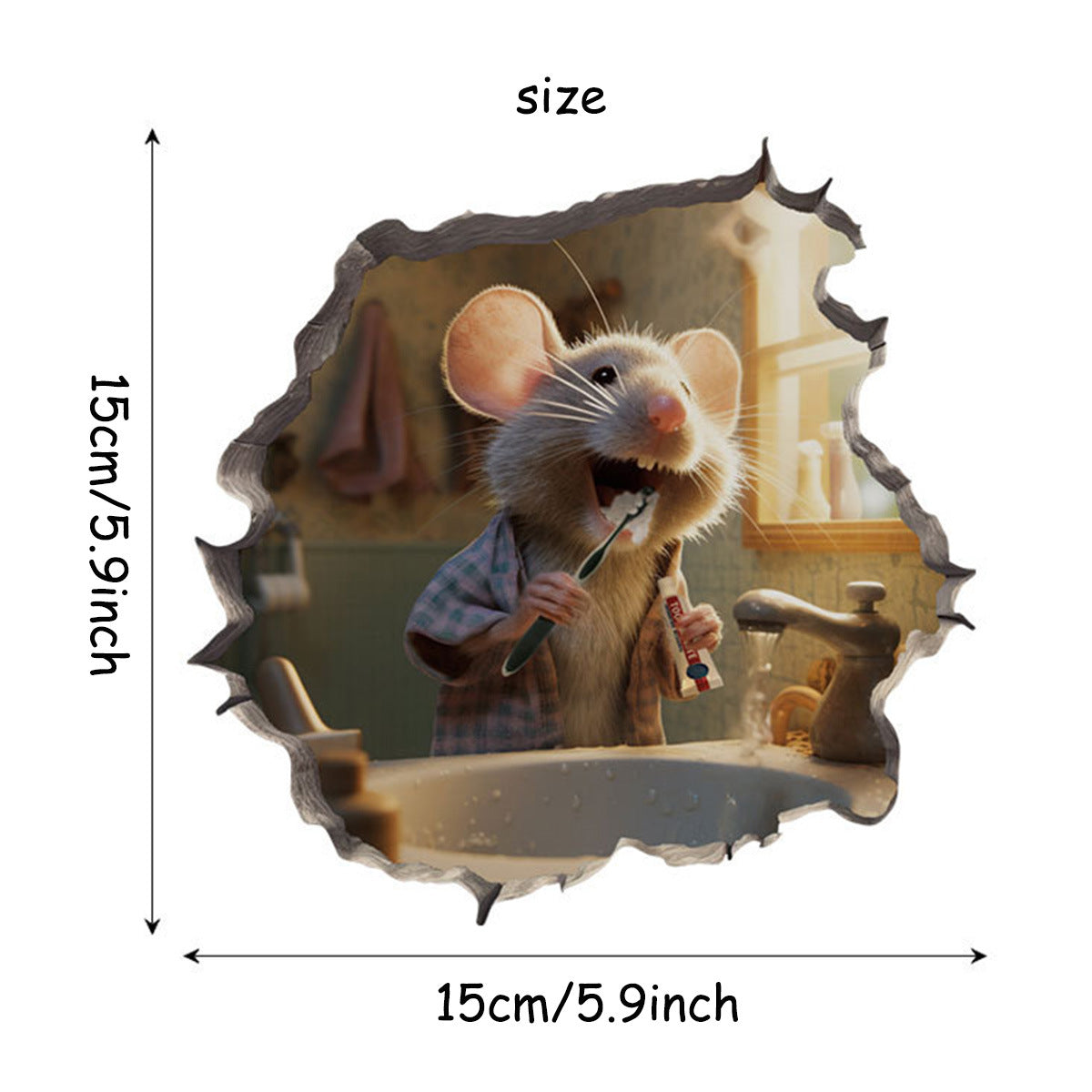 🎁Buy 8 Get 8 Free🐭 Cute Cartoon Mouse Hole Wall Stickers