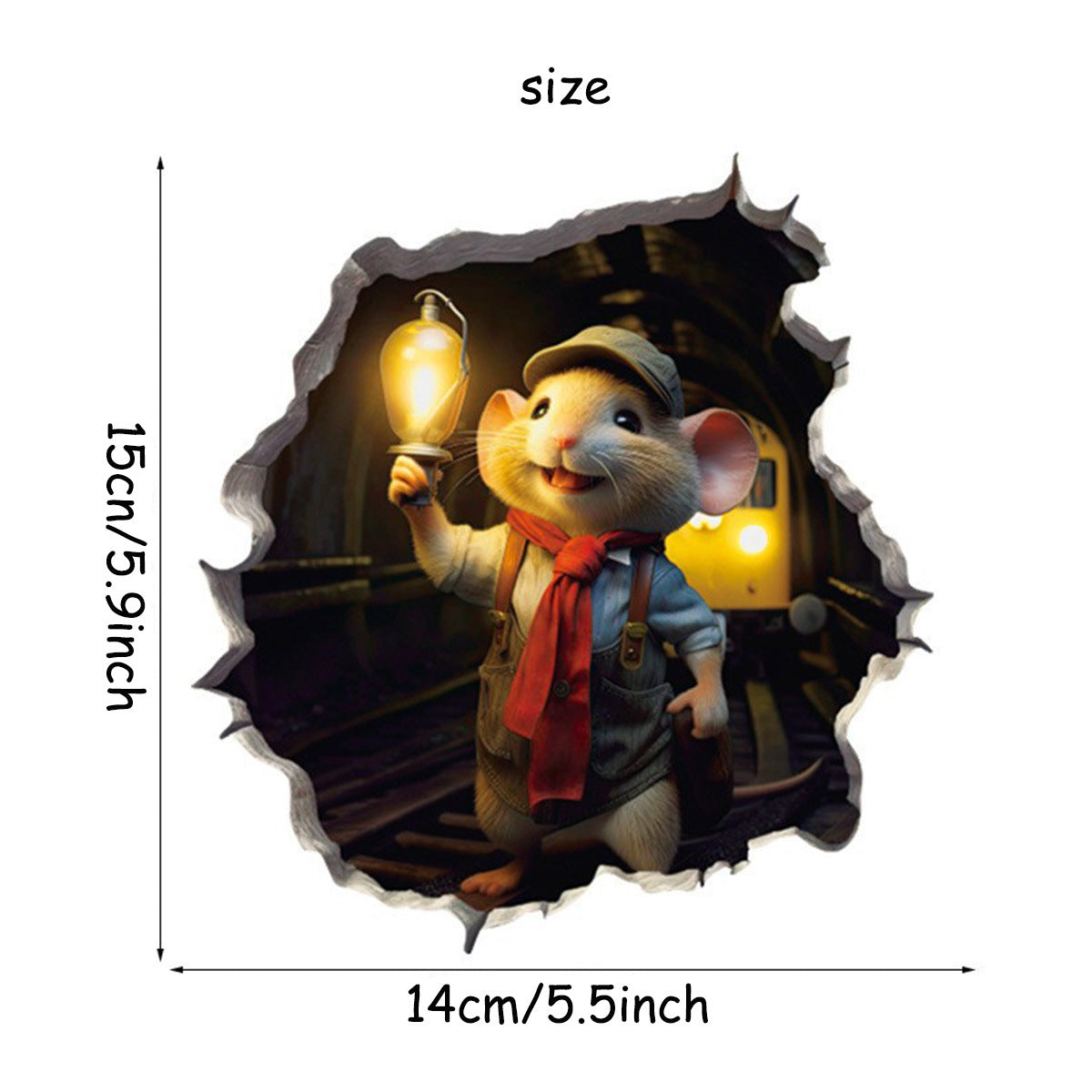 🎁Buy 8 Get 8 Free🐭 Cute Cartoon Mouse Hole Wall Stickers