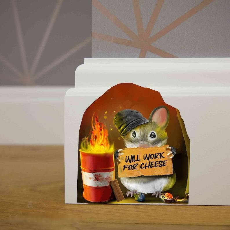 🎁Buy 8 Get 8 Free🐭 Cute Cartoon Mouse Hole Wall Stickers