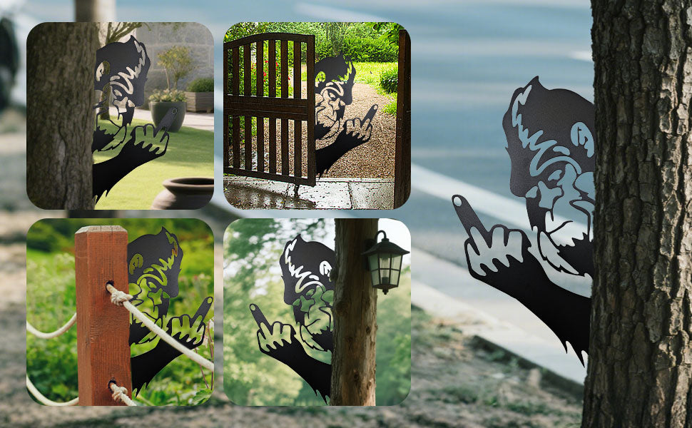 Bigfoot Flipping the Bird Metal Art – Sasquatch Decor