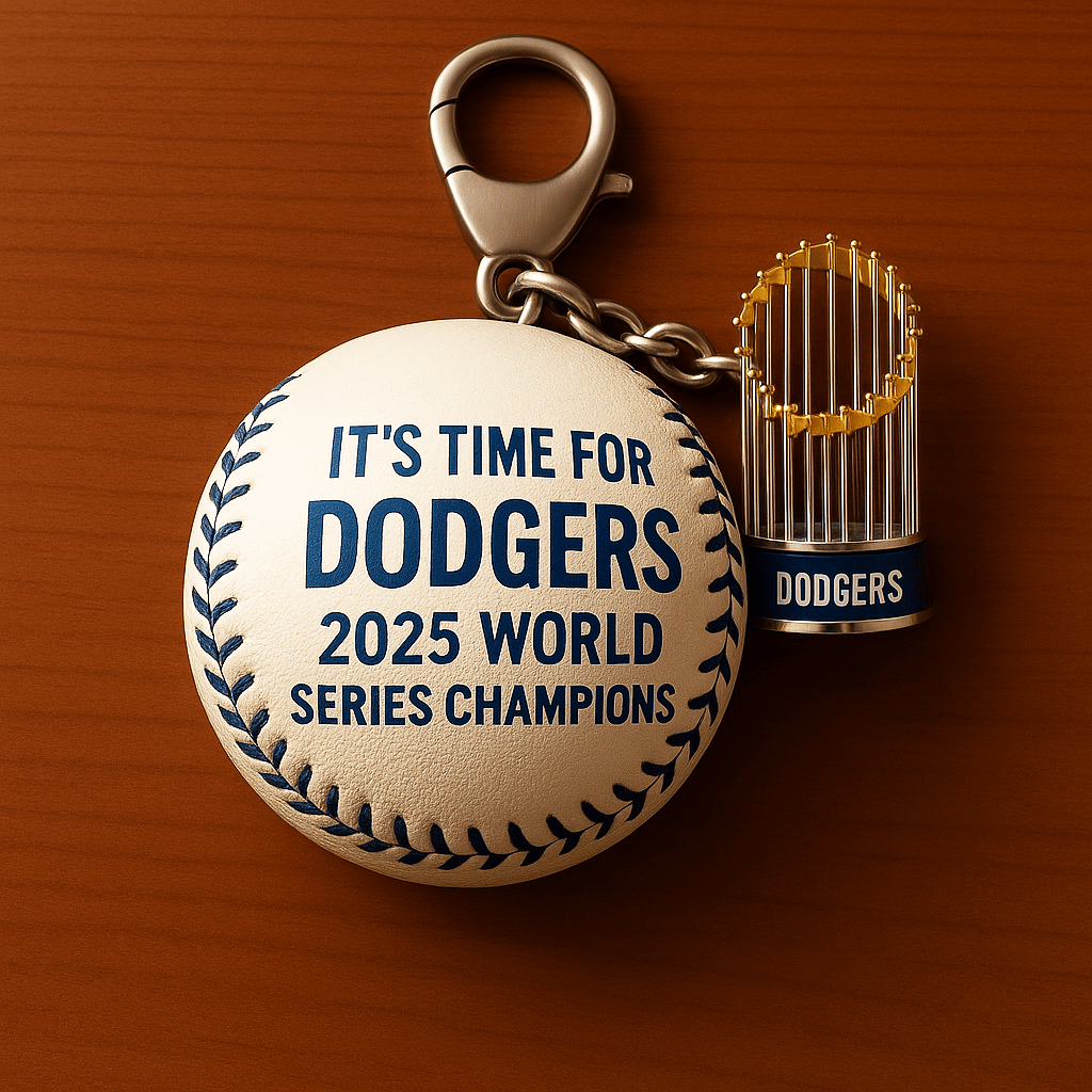 Los Angeles Dodgers 2025 World Series Champions Commemorative Baseball Keychain