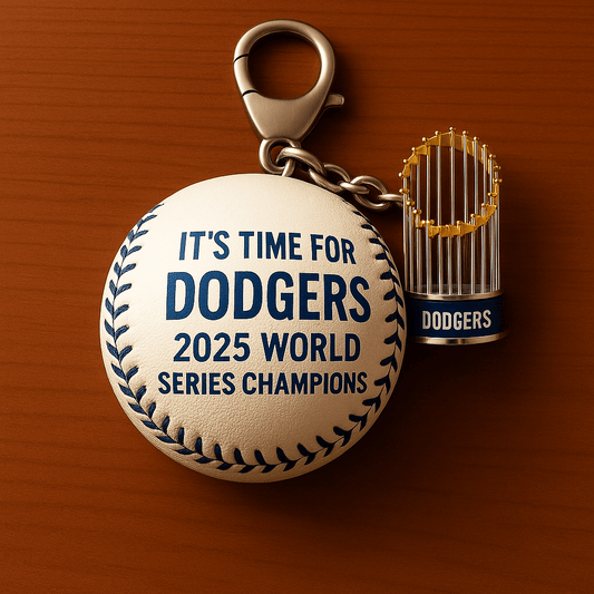 Los Angeles Dodgers 2025 World Series Champions Commemorative Baseball Keychain